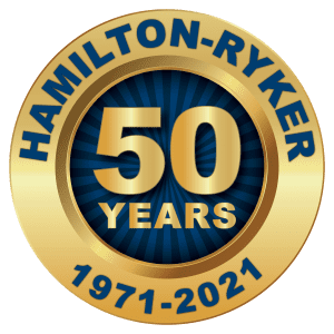 50 year logo for Hamilton Ryker, Nashville's staffing agency